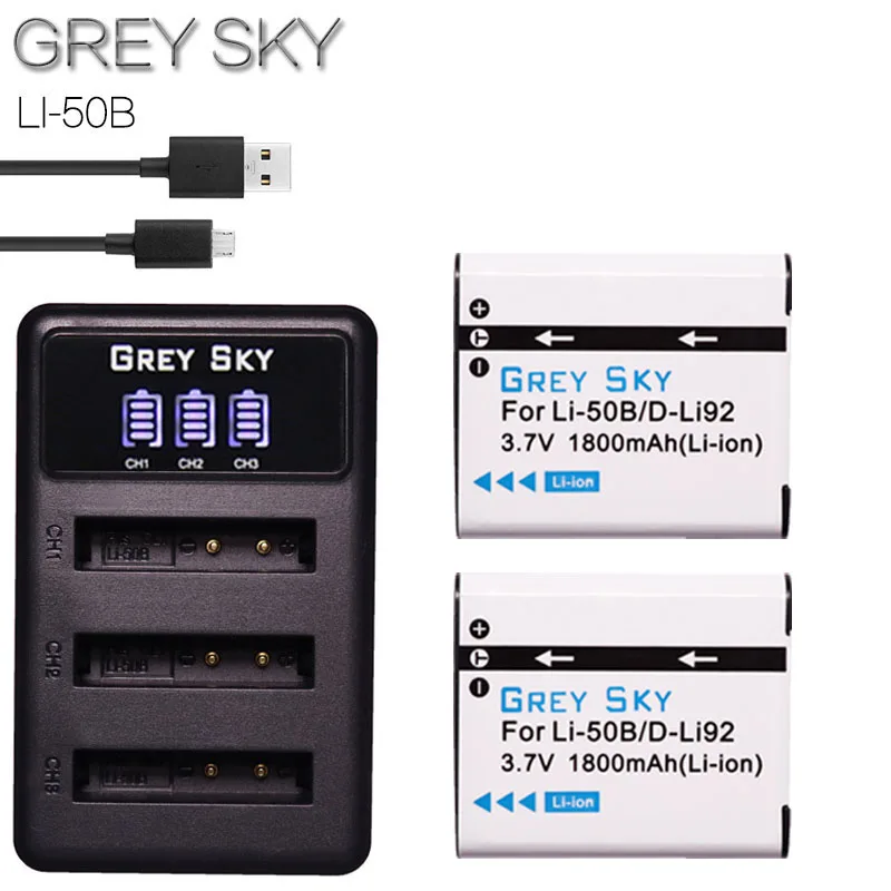 Li-50B LI50B li 50B D-LI92 Battery+3-Slots Charger for OLYMPUS SP 810 800UZ u6010 u6020 u9010 SZ14 SZ16 D755 u1010 SZ30 SZ20 | Электроника