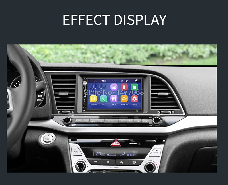 7" Touch Screen Car Radio 2 Din Mirror Link Bluetooth MP5 Player External Mic Input Handsfree A2DP USB TF ISO Head Unit PHYEE X5
