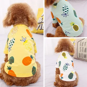 

Summer Pineapple Puppy Dog Cat Dresses for Yorkies Chihuahua Clothes Soft Cotton Pet Dog Clothes Cats Animals T-shirt