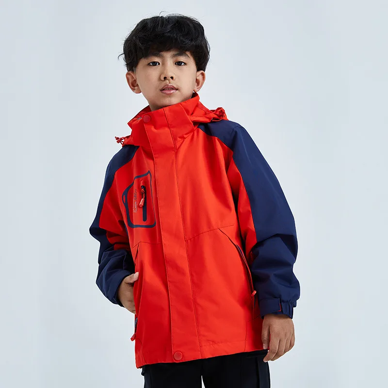 

Childrens 3 in 1 Water Resistant Jacket - Adjustable Hood kids Coat Detachable Inner Lined Rain Jacket Comfortable Casual Coat