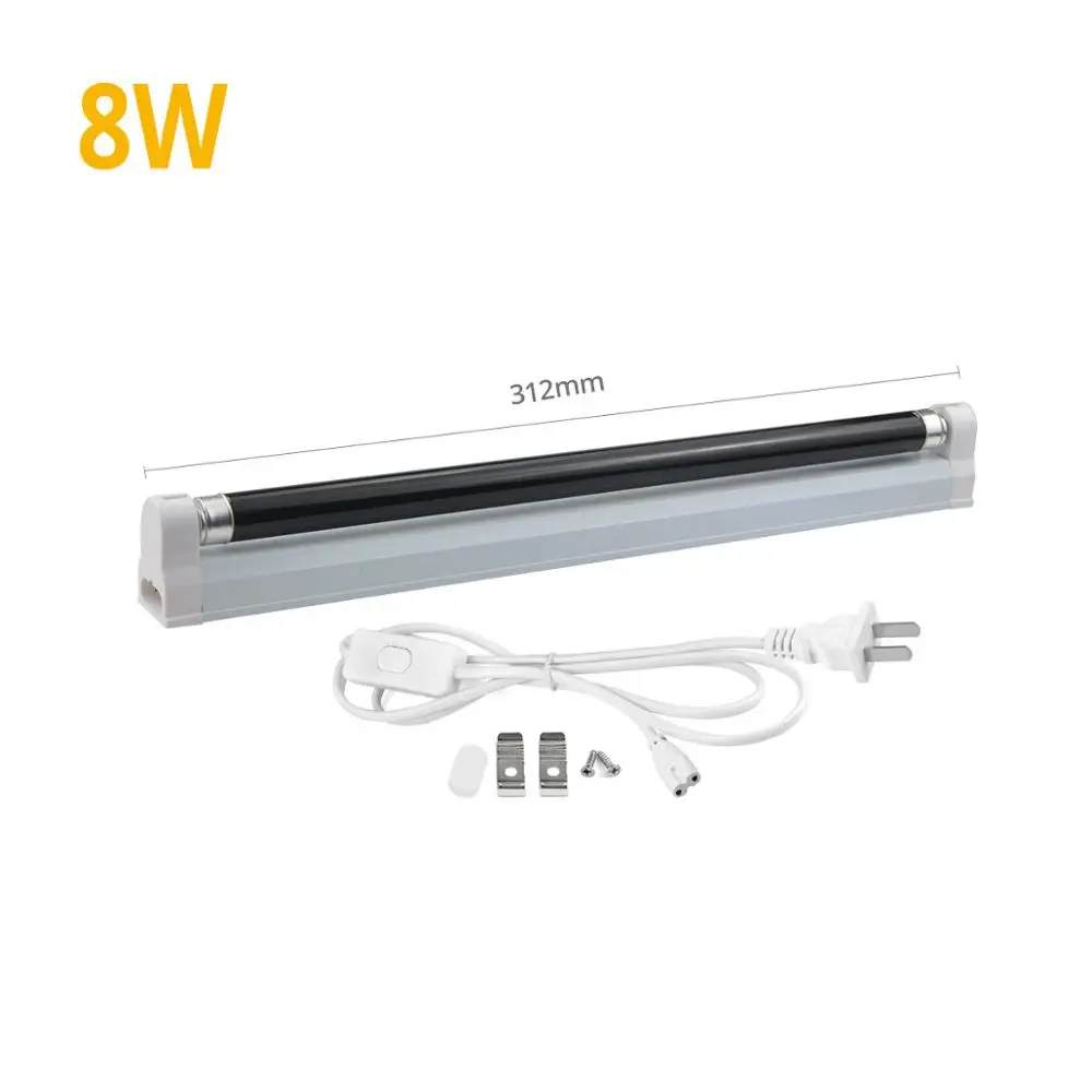 8W With Power Plug BLB UVA флуоресцентная детекция лампа ультрафиолетовая УФ лампа черный светло-синий бар Светодиодные полосы огни вечерние Декор деньги лампа обнаружения s - Мощность в ваттах: 8W With Power Plug