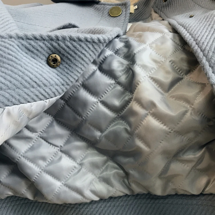 Женская Вельветовая куртка винтажная овечья шерсть воротник Осень Зима Свободная верхняя одежда однотонное пальто Женская хлопковая куртка с мехом