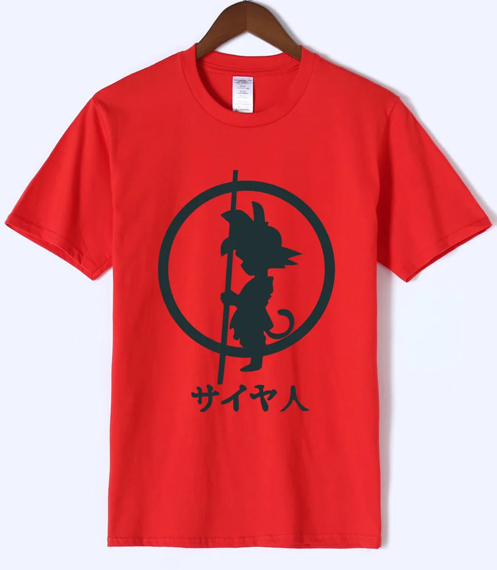 red1 Midnite Star аниме Японские футболки Летние мультфильм Мода Dragon Ball Z новая мужская футболка с рисунком хлопок короткий рукав для мужчин s Saiyan - Цвет: red1