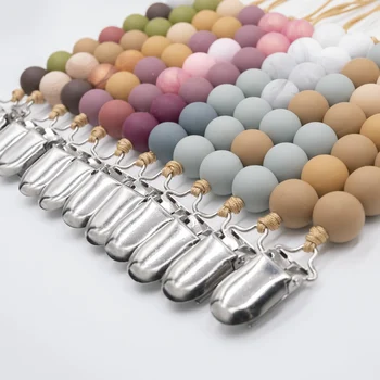 

Baby Universal Holder Pacifiers Leashes Nipples Clip Chain Infant Child Soother Beaded Wooden Chains Teethers for Newborn