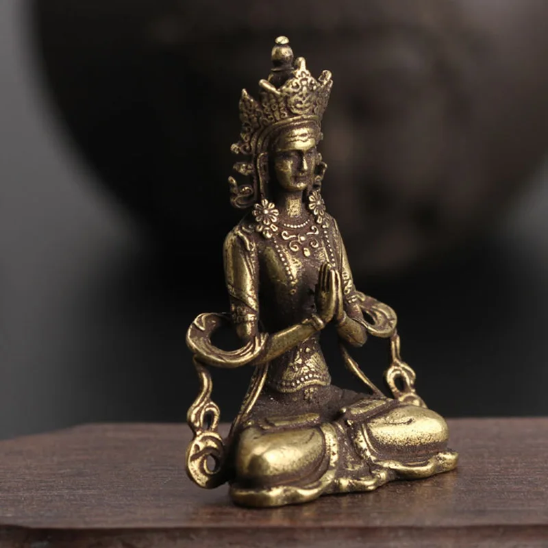 Настольная Будда украшение мини медная статуя миниатюрные статуэтки