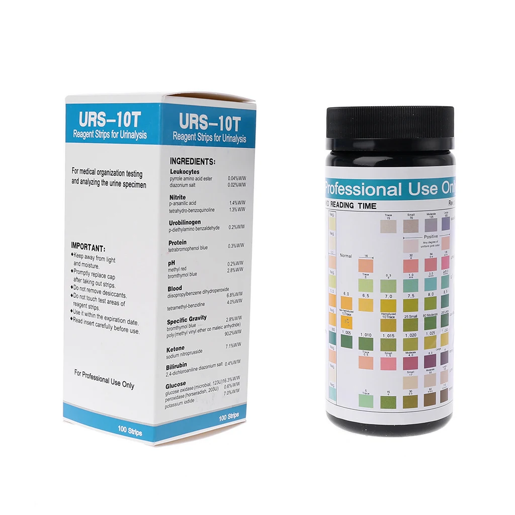 

100 Strips URS-10T Urinalysis Reagent Strips 10 Parameters Urine Test Strip