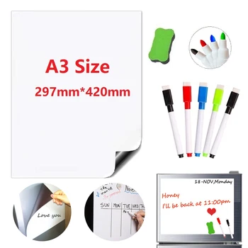 

Magnetic Fridge Whiteboard for Fridge Magnets Sticker White Board Marker Pen Eraser Sponge Magnet Kids Schedule Planner Table