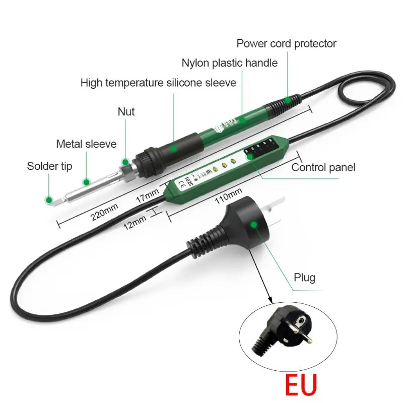 EU Электрический паяльник ручка 220/110V 90W EU/US Plug сварочные инструменты для ремонта - Цвет: EU
