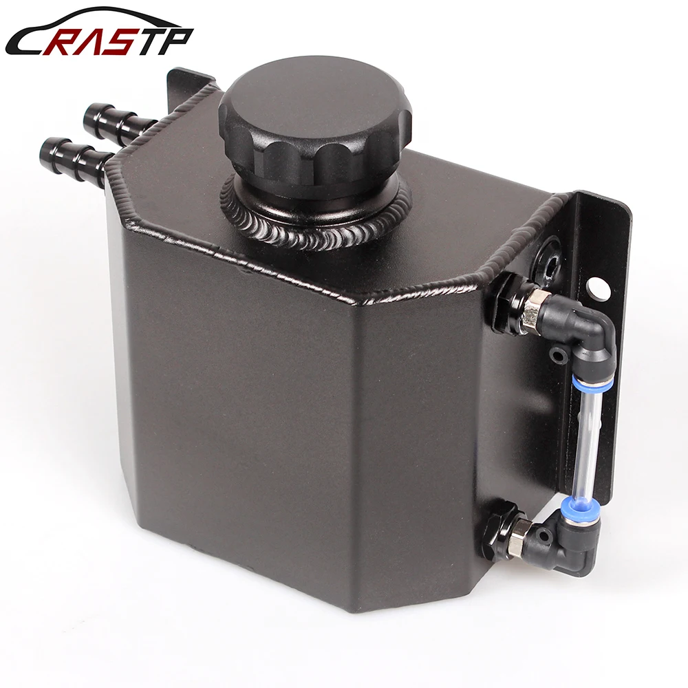 RASTP-Universal 1L Radiator Coolant Overflow Tank Expansion Tank Aluminum Vessel RS-OCC037