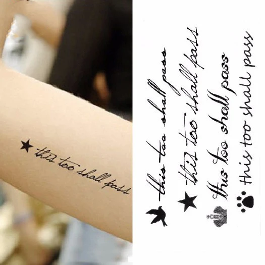 Водостойкая временная татуировка наклейка Летающие птицы Русалка Сова олень Мандала тату наклейка s флэш-тату поддельные татуировки для женщин девушек 4 - Цвет: Черный
