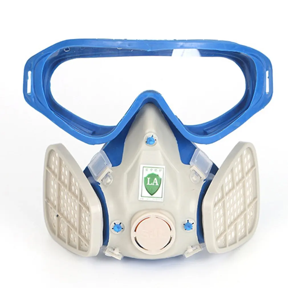 

Full Face Respirator Gas Mask With Goggles Paint Chemical Dustproof Protective Mask Workplace Safety Supplies
