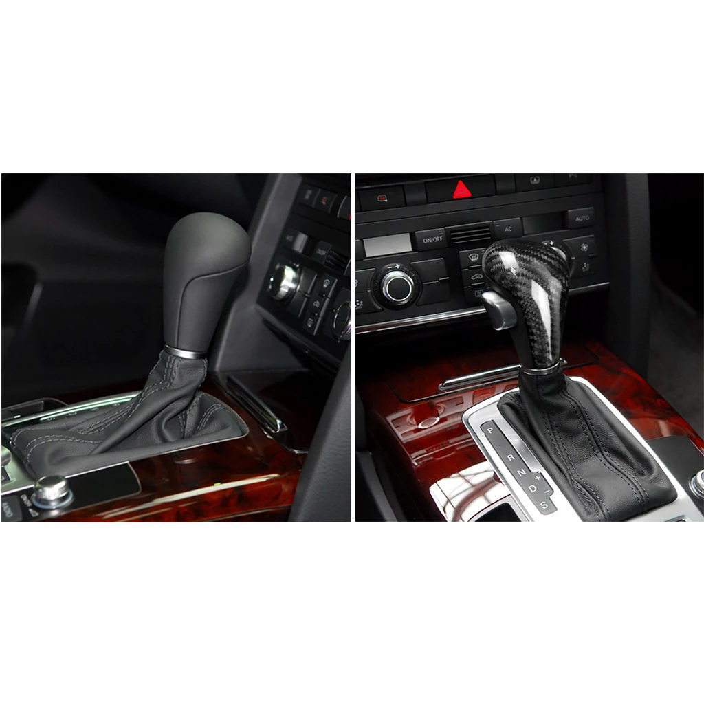 Black Carbon Fiber Car Gearshift Knob Covers for Audi A61/Q5/A5/A4L/Q7 Accessories Car Styling