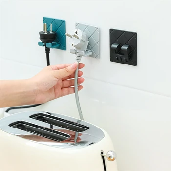

Multi-purpose Hooks Strong Adhesive Power Plug Socket Hanger Holder Wall Hanging Hook Folding Kitchen Bathroom Storage Hook Rack