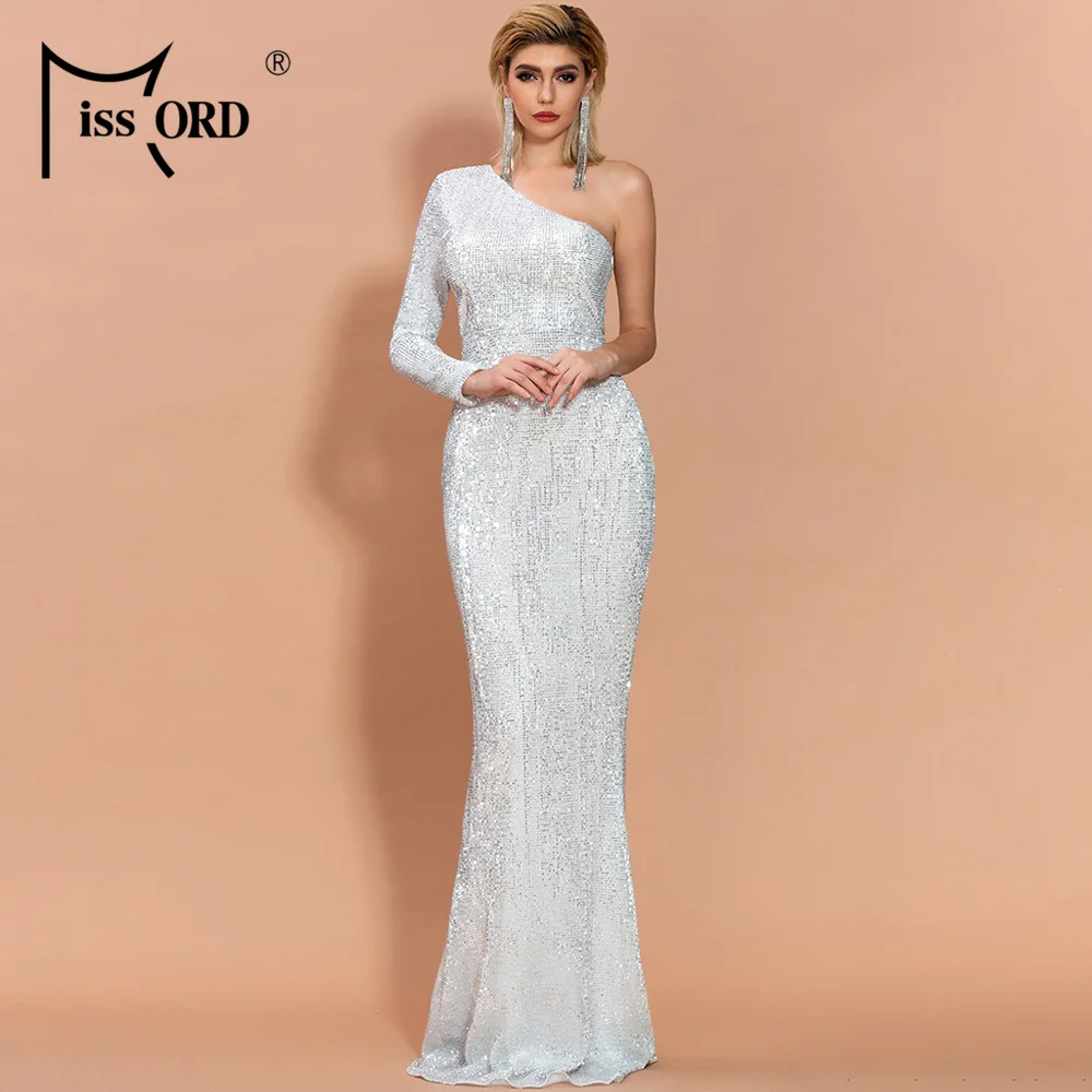 Missord женское платье с неровным вырезом и открытыми плечами с одним ...