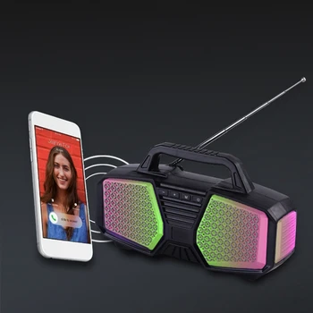 

Portable Bluetooth Speaker Wireless Radio Colorful Lighting Bluetooth o Multifunctional Computer Speaker