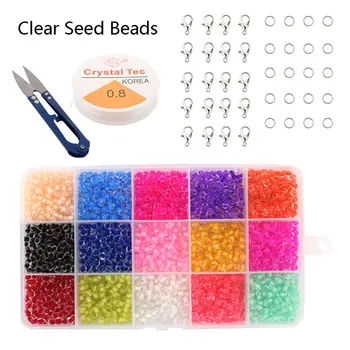 

15 Colors Pony Glass Seed Beads 3mm Bracelet Necklaces Key Chains Jewelry Making