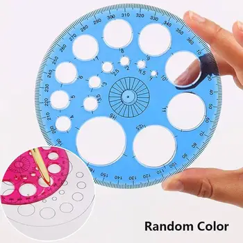 

2020 New 360 Degree Protractor All Round Ruler Template Circle School Drafting Supplies Random Color