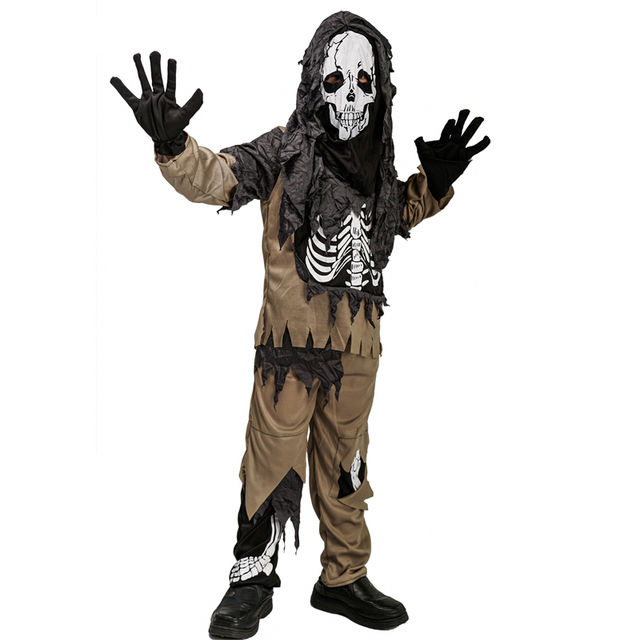 Scary Zombie Costumes For Kids Cosplay Skeleton Horror Party Carnival ...