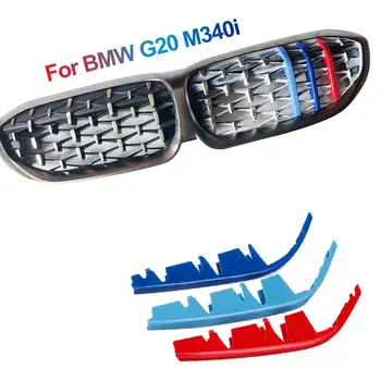 

3D Sticker Sport M Style Color Grille Grill Cover Clip Trim For BMW G20 M340i ABS Snap-on Installation