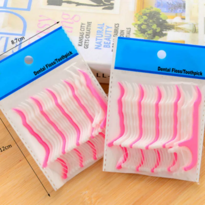 100 шт Пластик зубная нить Stick нейлон провода Портативный уход за зубами очиститель для чистки зубов набор инструментов для гигиены полости рта