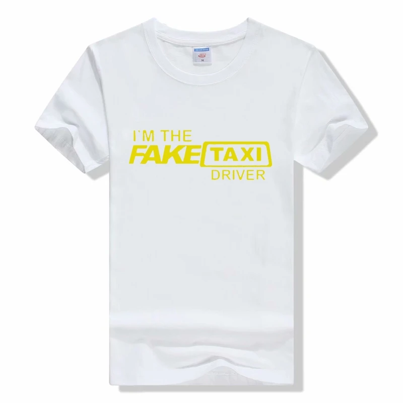 Мужская футболка с буквенным принтом «Fake Taxi», летние Забавные футболки с надписью «I'm The Fake Taxi Driver», Мужская футболка с круглым вырезом и коротким рукавом