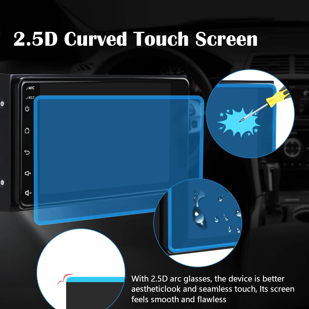 Podofo 2 din android 8.1 Universal Auto Multimedia-Player Auto Radio Stereo für Toyota VIOS CROWN C