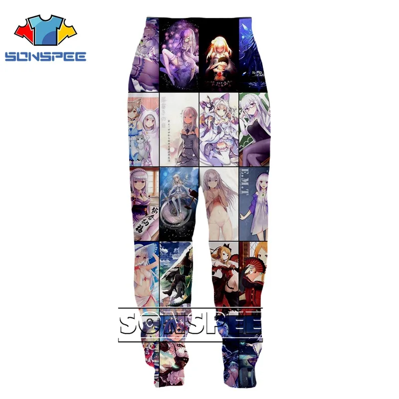 3d принт для мужчин женщин сексуальная кошка девушка полная длина jogger логотип зима Harajuku Rem Zero Kawaii Спортивные Штаны Аниме спортивные брюки - Цвет: 01