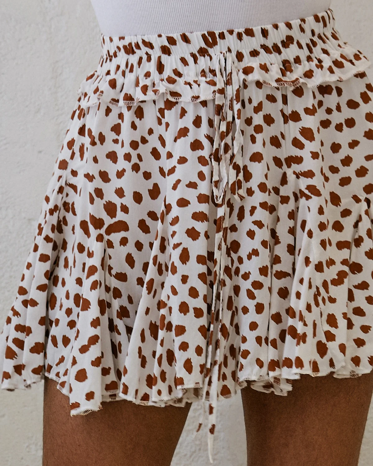 

2020 Summer New Women Female Skirts Sweet Mini Floral Flower Print Ruffle High Waist Costume