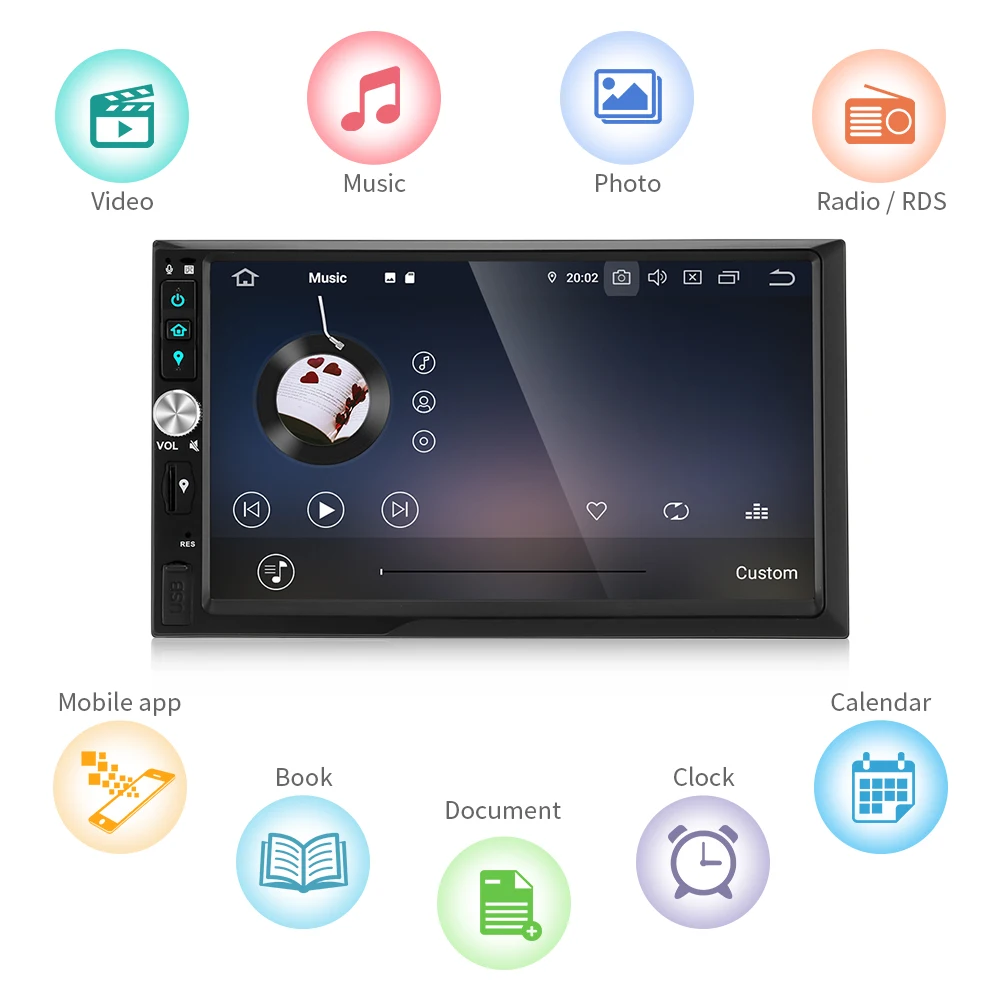 ZEEPIN WN7092S 7 дюймовый Bluetooth 4 0 2 Din Автомобильный мультимедийный плеер с Android 9 Системы