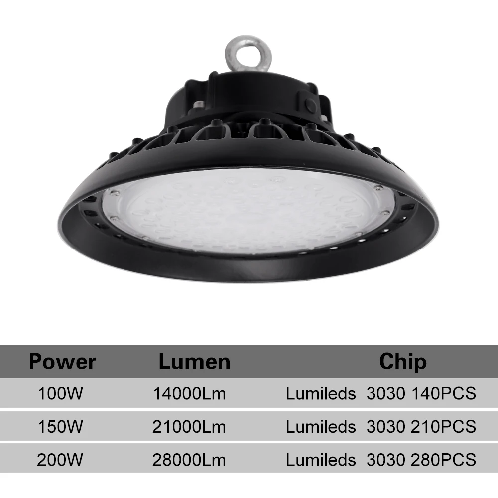 100W 150W 200W освещение мастерской 5000K промышленное освещение Крытый прожектор НЛО led High Bay склад стадион торговое освещение