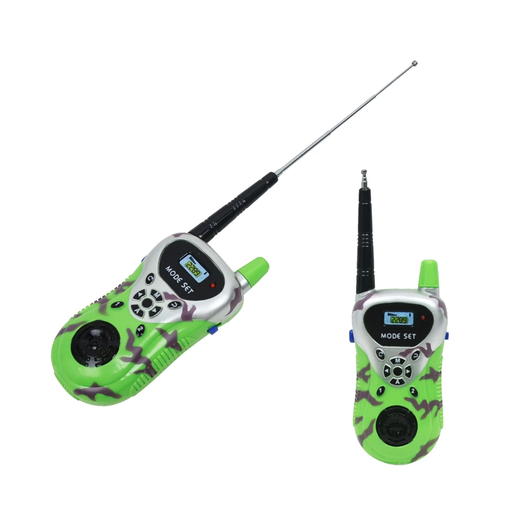 2 Pcs Kids Walkie Talkie Outdoor Interphone Intercom Electronic Toy - Green