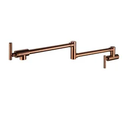 Solid Brass Single Cold Wall Mounted Kitchen Faucet  Faucet Swivel Folding Retractable Rotary Stretch Sink Tap Basin Faucet
