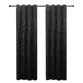 

Drapes Panel Curtain Window Grommets Blackout Curtains Insulated Thermal High Precision cortinas dormitorio Window Curtains D30