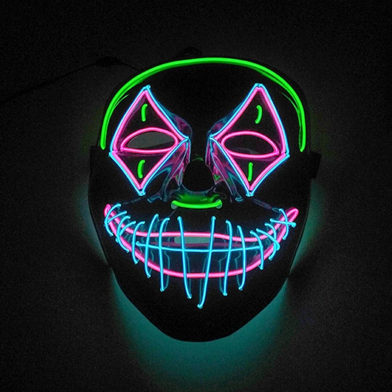 Light Up Masque clignotant lumineux pour fête d'Halloween costume decor Cosplay 
