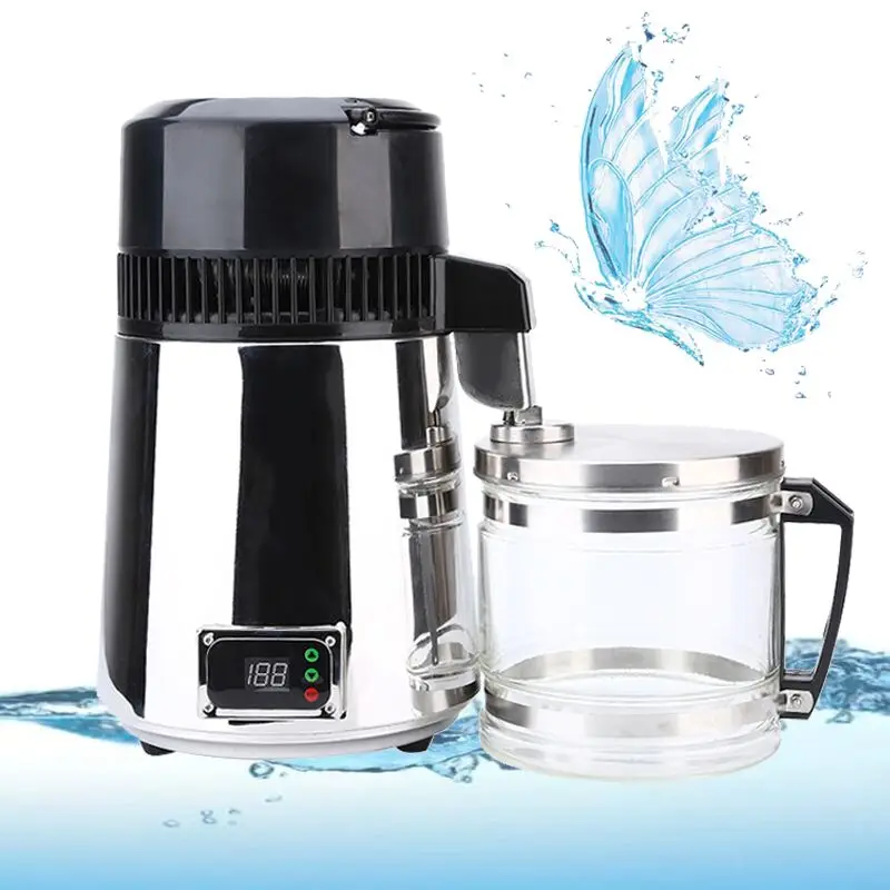 4L 750W Water Distillers Countertop Stainless Steel Digital Control