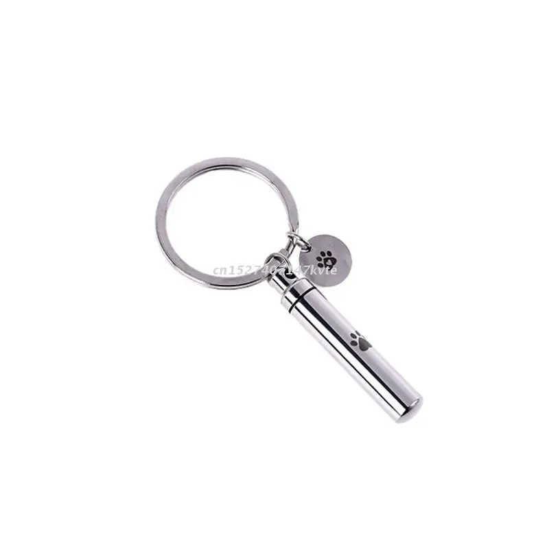 Cremation Jewelry for ashes Stainless Steel Pendant Pet Urn Keychain with Charm