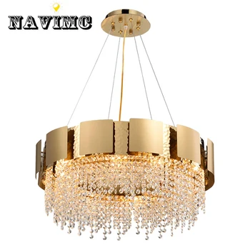

Modern Crystal Chandelier For Living Room Luxury Crystal Lamp Gold Stainless Steel Chandelier NAVIMC Lighting