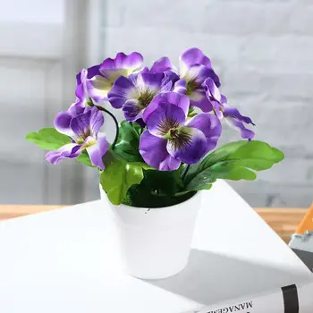 

1Pc Artificial Flower Pansy Plant Bonsai Home Office Garden Desk plant Gorgeous Bonsai Rare Bush lily Flower Bonsai DIY Party