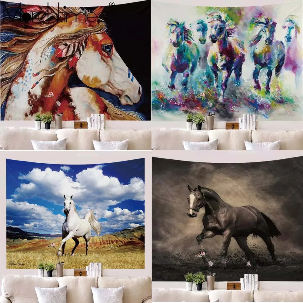 Настенный Гобелен Pentium с принтом лошадей гобелен в стиле хиппи картина маслом