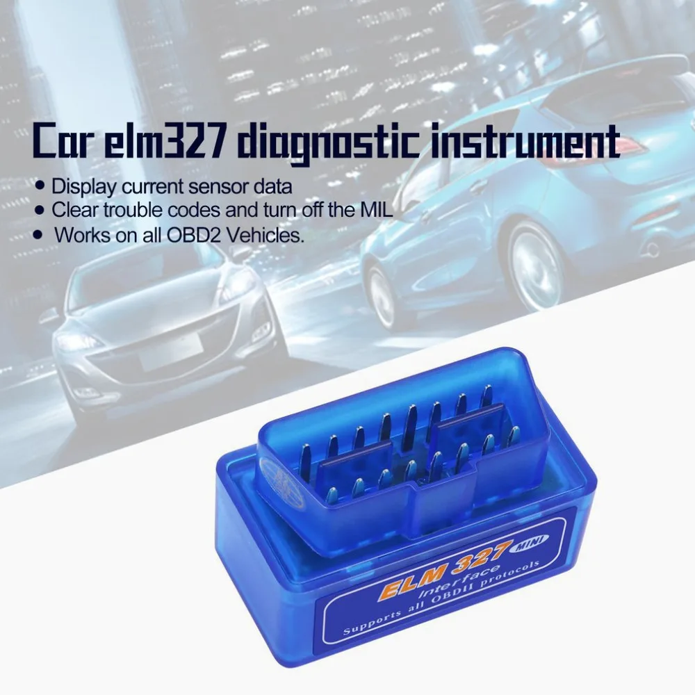 Горячий Супер Мини Портативный ELM327 Bluetooth V2.1 OBD II Автомобильный Диагностический авто интерфейс сканер Синий Премиум ABS диагностический инструмент