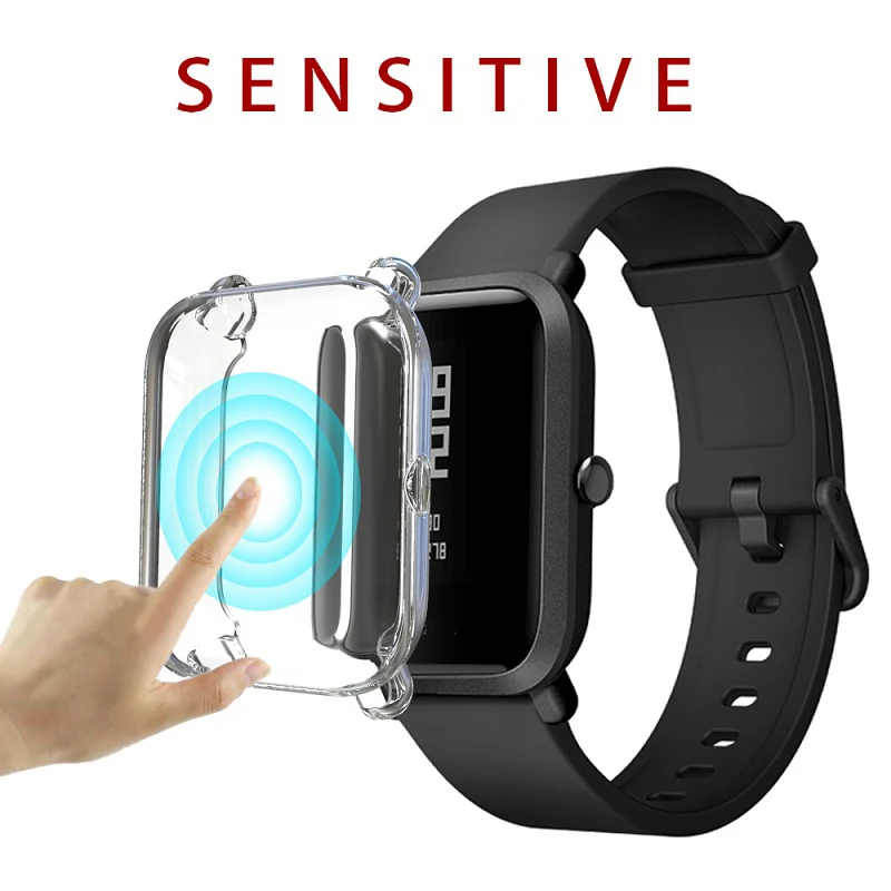 Чехол для Huami Amazfit Bip SmartWatch защитный чехол с защитной пленкой для экрана для Amazfit Bip аксессуары Бампер Покрытие ТПУ