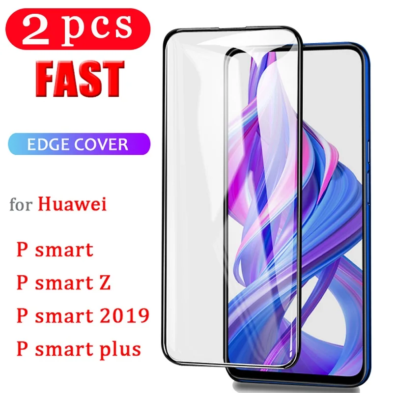 2 шт. закаленное стекло для huawei p smart Z 2018 plus 2019 на смартфона Защитная пленка защита
