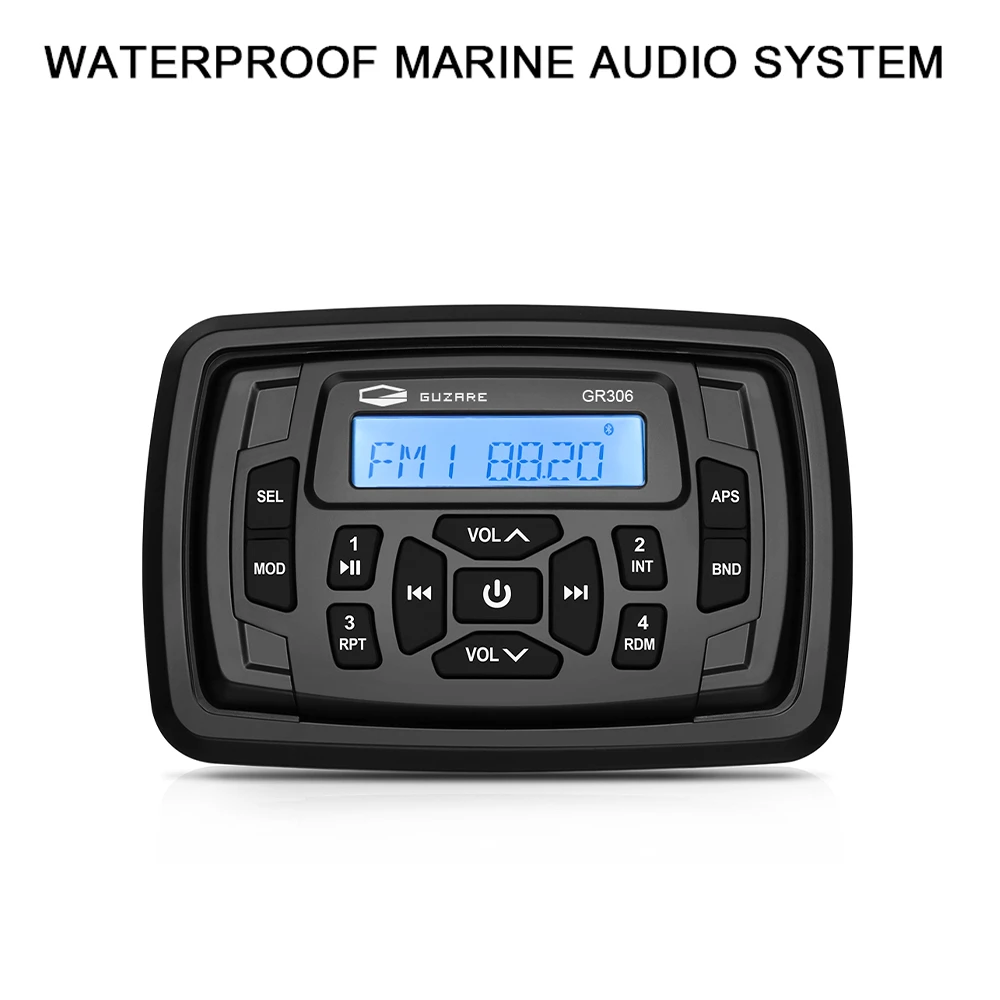 Waterproof Marine Bluetooth Square Radio Stereo Sound System Digital
