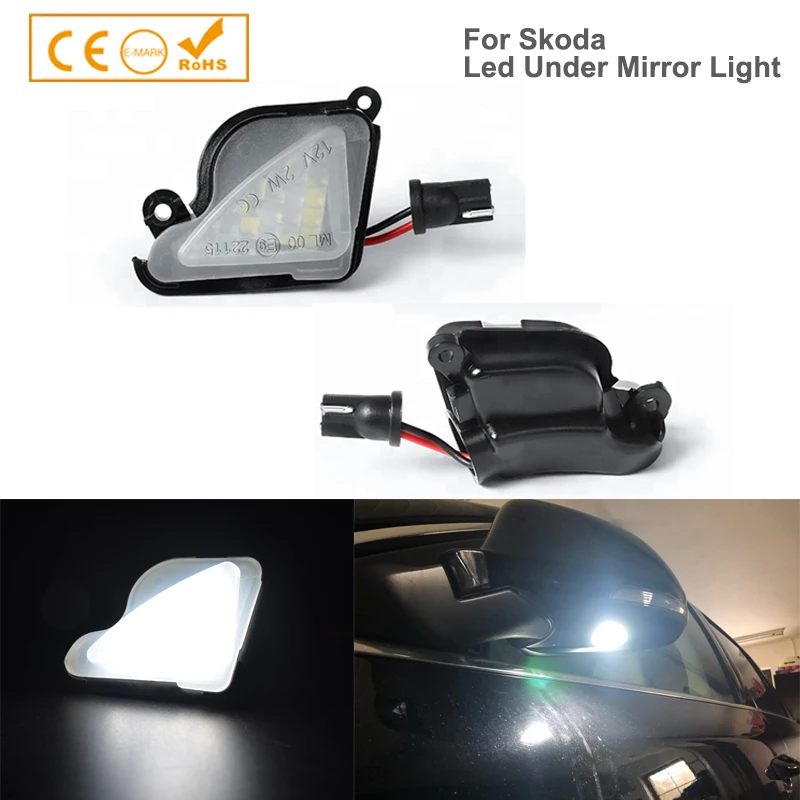 

2x Error Free White LED Under Side Mirror Light Puddle Lamp for Skoda Octavia Mk3 5E 2012-2017
