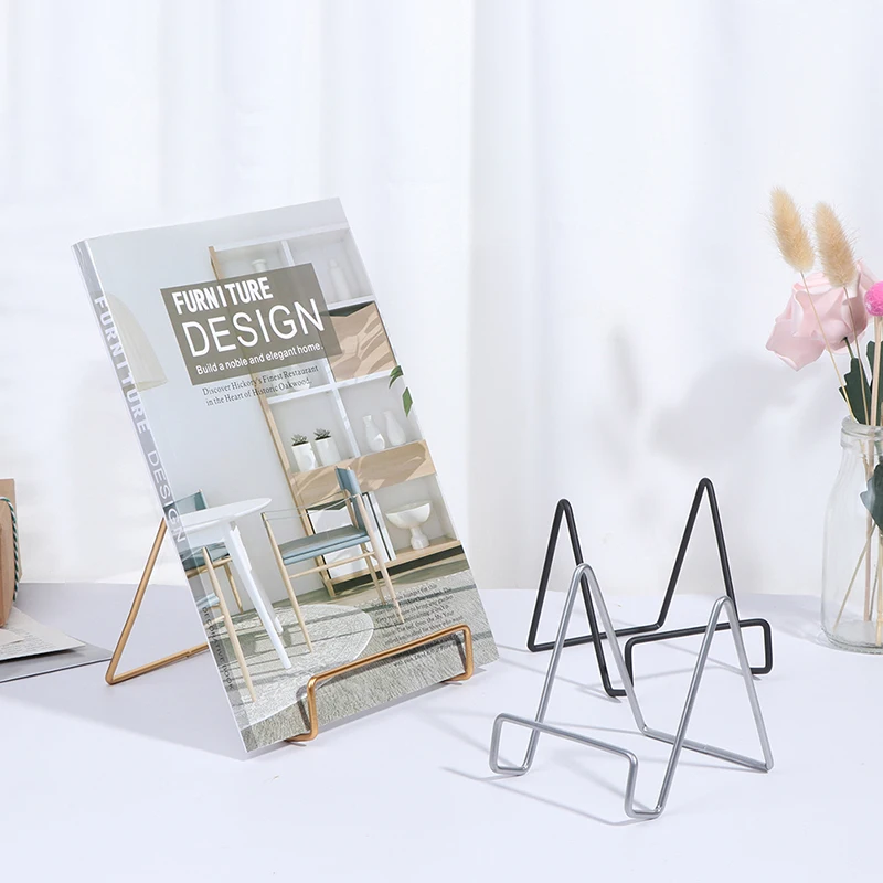 Easel Magazine Iron Art Display Stand Dish Rack Plate Bowl Picture Frame  Photo Book Pedestal Holder