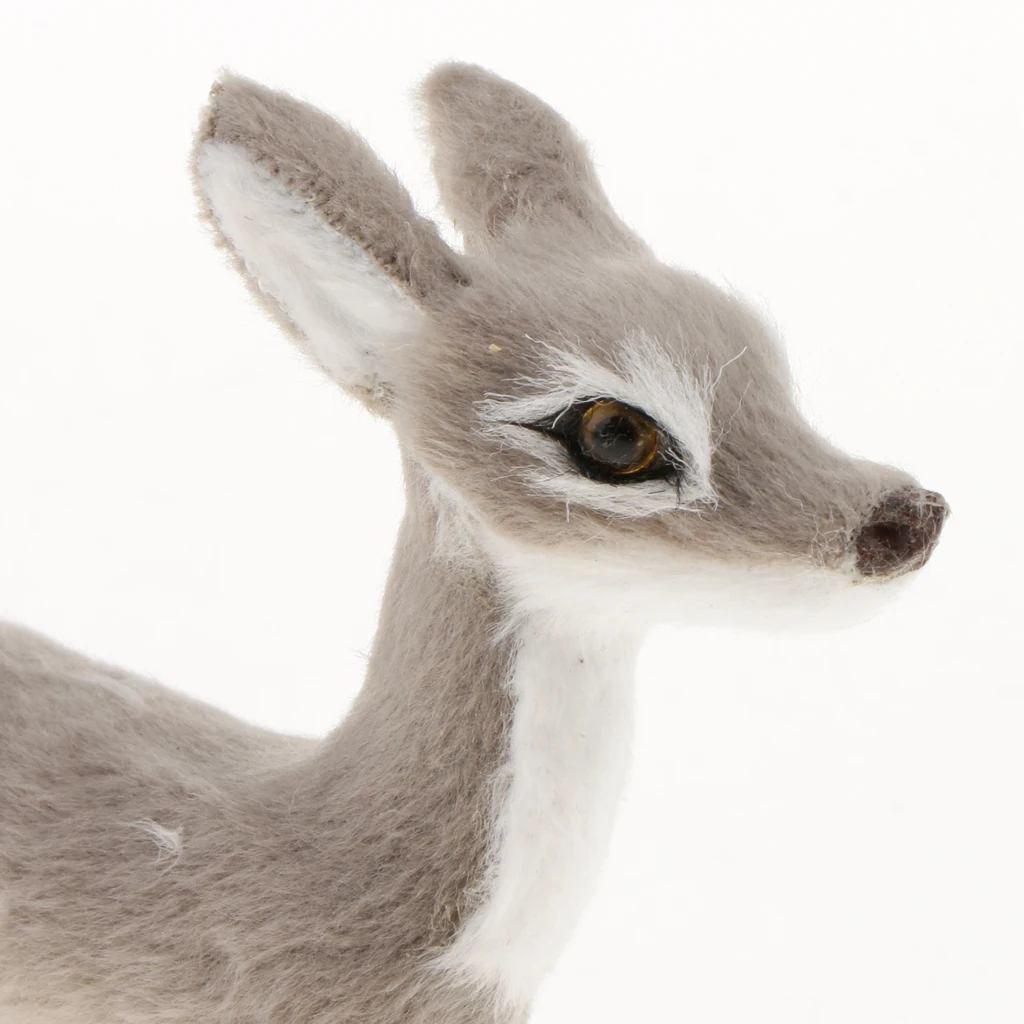 Christmas decorations standing simulation polyethylene small deer reindeer Xmas home gray