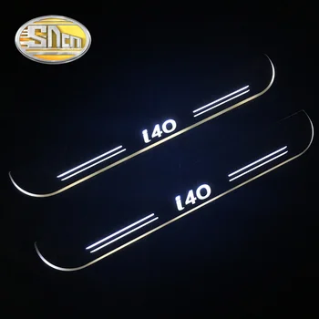 

4PCS Car LED Door Sill For Hyundai I40 2015 2016 2017 Ultra-thin Acrylic Dynamic LED Welcome Light Scuff Plate Pedal