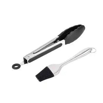 

High Quality Tongs Brush Barbecue Food Grilling Salad Serving Non Stick Cooking Tools Kitchen Accessories