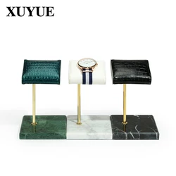 Marble watch stand crocodile leather pattern watch display stand high-end watch display props watch stand