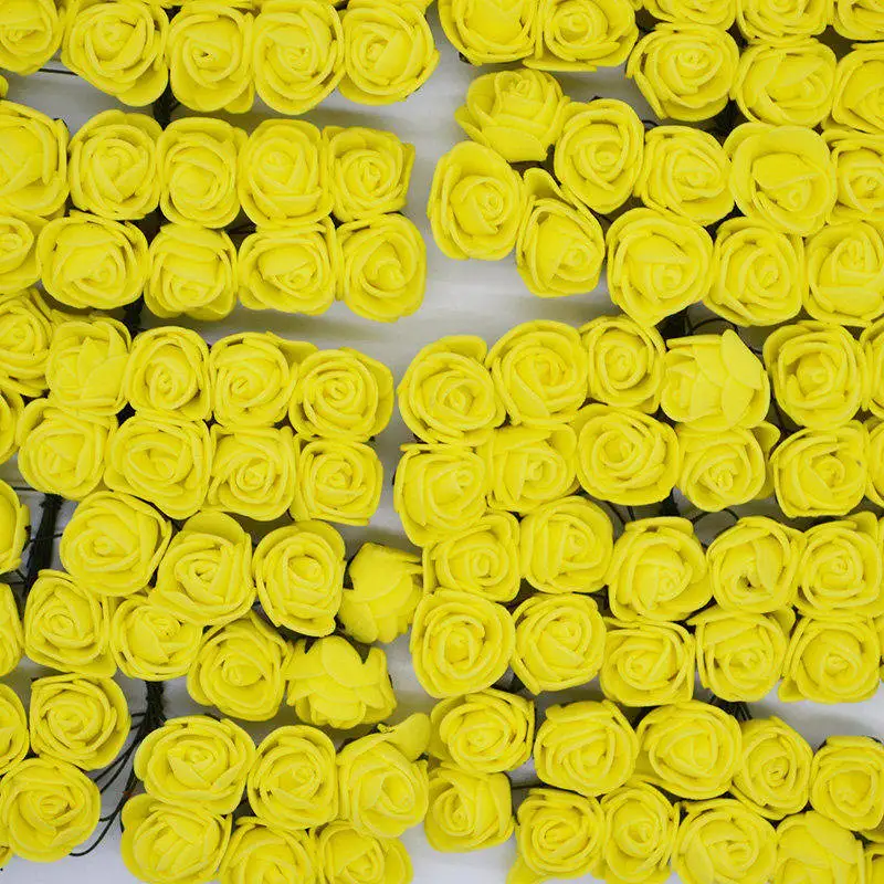 36/72/144 шт. 2 см искусственные розы PE Поролоновый букет цветов для Baby Shower или для вечеринки по случаю дома Свадебные украшения DIY ВЕНОК в форме искусственных цветов